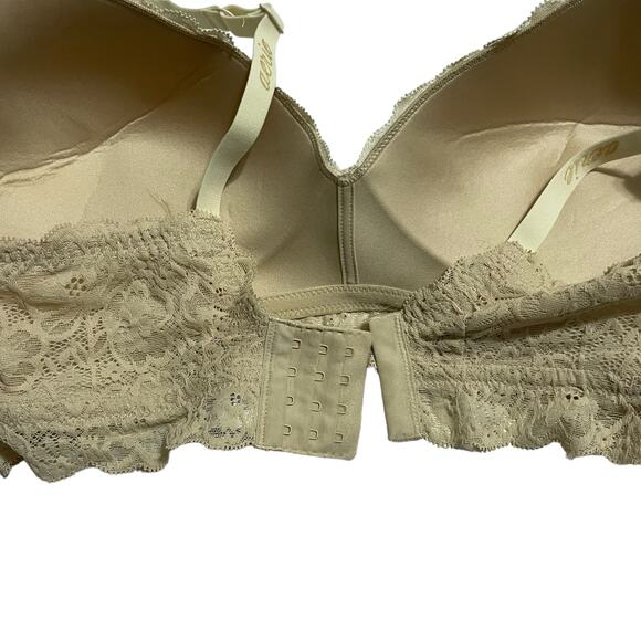 Aerie Womens Bra Size 36DD Real Happy Wireless Lightly Lined Lace Bralette Beige - Picture 5 of 10